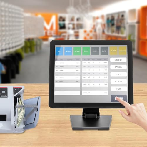 DSYOGX Écran tactile LCD 17 pouces - Écran tactile - Portable - Résolution 1280 x 1024 - Écran de vente au détail avec VGA, USB, HDMI - Pour petites entreprises, restaurants, hôtels, restauration