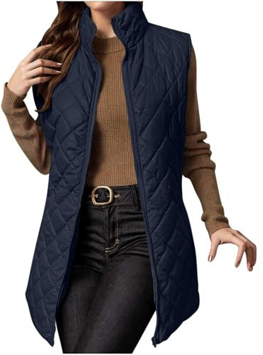 ANHATUIV Body Warmer For Women Fleece Gilet Women Women's Gilets Puffer Gilet Women Ladies Padded Coat Sleeveless Jacket For Women Quilted Winter Gilets Women's Vests Fleece Jacket Women Waistcoat