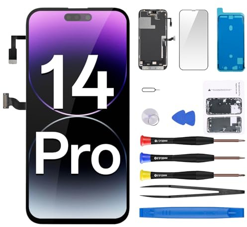 CYKJGS Ersatzbildschirm für iPhone 14 Pro mit Hörmuschel, 15,5 cm (6,1 Zoll) LCD-Display