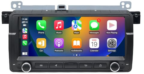 8 Zoll HD Auto Radio Autospieler GPS Navigation Carplay/Android Touchscreen Player,Ersatz für BMW 3er E46 316i 318d 318i 320d 320i 323i 325i 325xi 328i 330d 330i 330xd/M3 Coupe Convertible/MG ZT Base