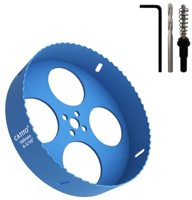 CATITO 160mm Bi-Metall Lochsäge Bohrbohr, Lochsäge für Einbauleuchten, Zoll Lochschneider für LED Einbaubeleuchtung, ideal für Kunststoff, Holz, Sperrholz (160mm)