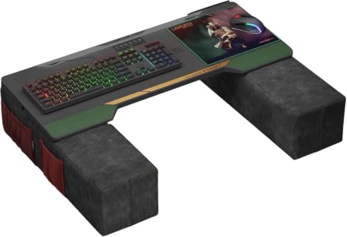 Couchmaster CYCON³ Edizione Samurai con barra HORIZONLIGHT, Scrivania ergonomica USB-Hub definitiva per divano e letto, compatibile con tutte le tastiere e mouse/mice, laptop, PC, PS4/5, Xbox