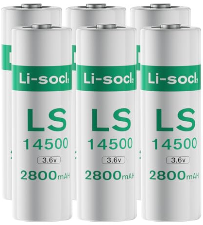 6er-Pack LS1450O 3,6 V AA 2800mAh Lithium-Batterien, ER1450O Batterien, Nicht wiederaufladbar