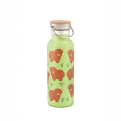 Sass & Belle Highland Cow Stainless Steel Water Bottle – Reusable Metal Flask with Lid – 500ml Cute Leakproof Drinking Bottle for Kids & Adults – Travel and Eco Friendly