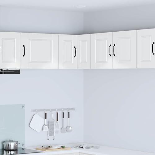 Teenpull Küchenschrank Hochglanz Weiß 57 x 57 x 40 cm, Moderner Holzwerkstoff Hängeschrank mit Türen, Geräumiger Eckschrank für Küche und Esszimmer, Langlebige Aufbewahrung
