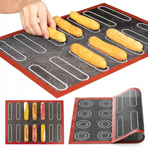 2 Pezzi Tappetino Microforato per Forno, Tappetino Silicone Forno, Teglia Microforata per Crostate, Tappetino a Doppia, Antiaderente, Resistente al Calore, Riutilizzabile (40x30cm)