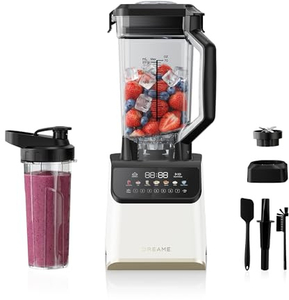 DREAME BlendLogic™ Hochleistungs-Mixer, iDetect-Technologie, | 2 Tritan Mixbecher (2,0 L&700 mL),2.000 W Motor,9 Programme, Auto Clean (Automatische Reinigung)-Programm, spülmaschinenfest
