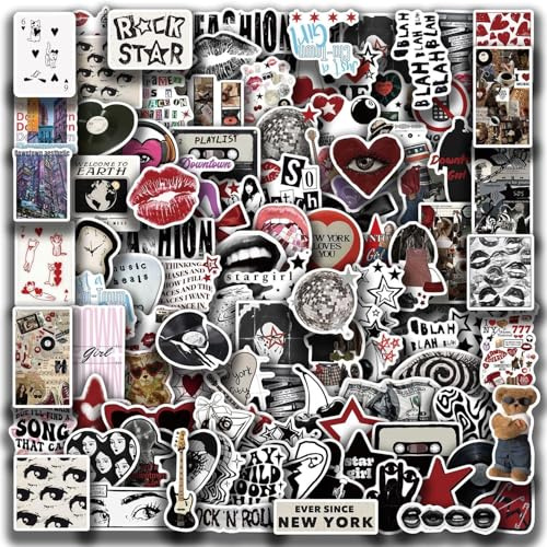100 Sticker Ästhetisch Set – Wasserdichte Vinyl Sticker für Laptop, Scrapbook & Wasserflasche – Coole Trendy Designs für Teenager & Erwachsene