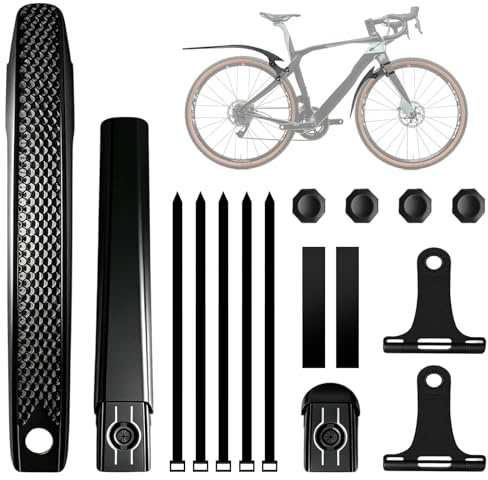 Feirdhoo Fahrrad Schutzblech Set, Reifenbreite 23–38 mm, Schnelle Montage & Bohrfreie Befestigung, für Gravel-Bike, Mountainbike & Rennrad