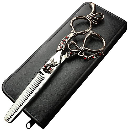 6-inch Professional Hair Clippers, Stainless Steel Sharp Hair Clippers, Specialized for Hairdressers (6-inch thinning Scissors-B)