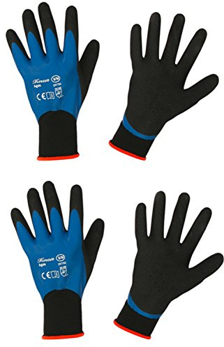 Keron Nylon Garden Gloves - Waterproof Work Gloves - Outdoor Gloves x 2 Pairs (Medium)