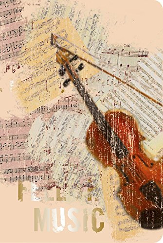 RNKVERLAG 46577 - Softcover Heft „Feel the Music“, 11 x 17 cm, liniert, 32 Blatt, 1 Stück