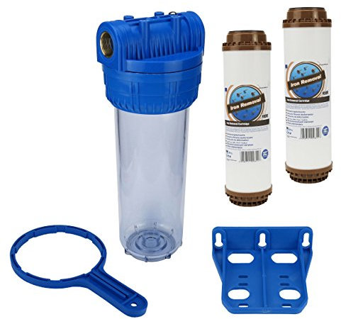 Trinkwasserladen Wasser Filtergehäuse 10 3-teilig 3/4 Ig Messing Vorfilter Pool + 2X Aquafilter Eisenfilter