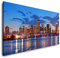 Miami Skyline 120x 60cm Panorama Leinwand Bild XXL Format Wandbilder Wohnzimmer Wohnung Deko Kunstdrucke