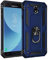 BestST Hülle für Samsung Galaxy J7 2017/J730 + schutzfolie,Handyhülle für Samsung J7 2017/J730 Cover,Armor Stoßfest TPU PC Schutzhülle Ringhalter Handytasche Case, Blau