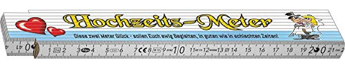 Schaeffer-Marketing (510005) 2m Zollstock Hochzeit | Spruch - Hochzeits-Meter ein witziger Gliedermaßstab als Hochzeitsgeschenk