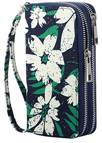 HAWEE Longue Clutches Portefeuille Femme Porte-Monnaie à Glissière Portefeuille de Téléphone Portable Sac de Poignet Femme avec Fentes de Cartes Multiples pour Coin Trésorerie Facture