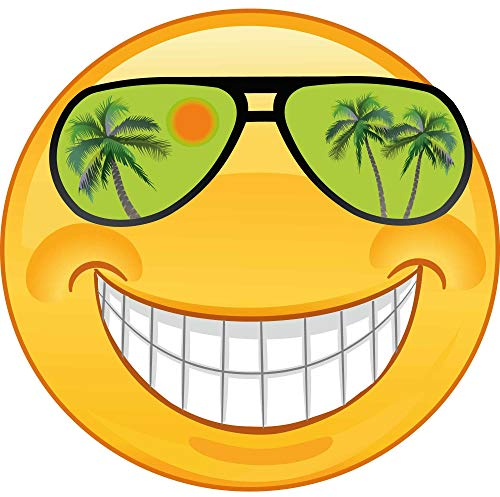 Kleberio Aufkleber lachend mit grüner Sonnenbrille wetterfest für Helm Autoaufkleber Wohnmobil Mülltonnenaufkleber Wohnwagen Moped LKW Coole Sticker Set Car Sticker Aufkleber Auto Kinderzimmer 20x20cm