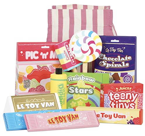 Le Toy Van - Wooden Sweets & Candy Play Food Set | Kids Role Play Wooden Food Toy - Suitable For 2 Years +