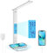 LAOPAO Lampada da Scrivania a LED con Ricarica Wireless e Porta di USB, Lampada da Tavolo Pieghevole Protezione Degli Occhi, Dimmerabile,Controllo Touch con Ora, Temperatura, Orologio e Memoria