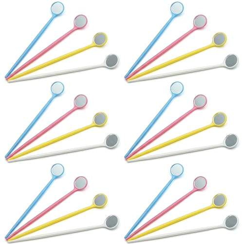 Artibetter 100pcs Disposable Dental Mouth Mirror, Plastic Teeth Inspection Mirror, Hygienic Single-Use Oral Care Tool for Home, Travel & Dental Clinic Use | 100pcs single-use blue dental mirrors eliminate cross-contamination, offering clear view for family oral care