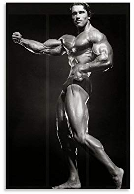 QINGF Arnold Schwarzenegger – cooles Muskel-Poster, dekoratives Gemälde, Leinwand, Wandkunst, Wohnzimmer, Poster, Schlafzimmer, Gemälde, 50 x 75 cm
