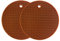 Silicone Trivets Mat Multi-Purpose Drying Trivet Mat Heat Resistant to 464°F, Pot Holder, Waterproof, (Set of 2) Non Slip, Flexible, Durable, Dishwasher Safe (Brown)