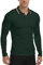 MLANM Men's Long Sleeve Polo Shirts Contrasting Colors Golf Tennis T-Shirt, Hunter Green XL
