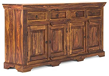 Woodkings Merlin Sideboard | Kommode 180cm aus Palisander | Rustikale Anrichte mit Schubladen & Türen | Holzkommode Schubladenkommode