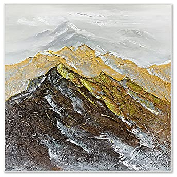 MWMG Acrylbilder Auf Leinwand Handgemalt,Zeitgenössische Hoch Aufragende Berge Textur Große Ölgemälde Kunst Moderne Abstrakte Kunstwerke Leinwand Wandkunst Gemälde Wohnzimmer Schlafzimmer Wohnkultur