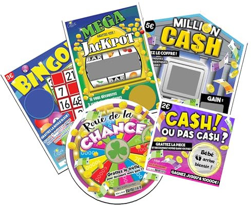 LOT DE 5 Cartes à gratter Annonce Grossesse - Papy - Mamie - Tata - Tonton - La famille s'agrandit ! - bébé arrive bientôt !