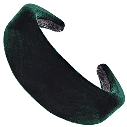 Topkids Accessories Haarreif mit Samt, gepolstert, Haarband, Haarband, Damen, Mädchen, 90er, 80er, 70er, 60er, Hochzeit (5 cm Flaschengrün)