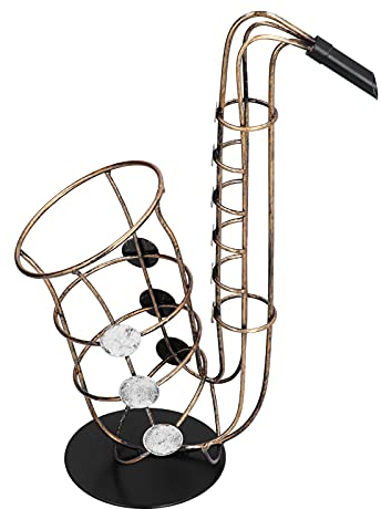 Étagère à Vin Saxophone Porte-bouteille de Vin Créatif étagère à Bouteilles de Vin Artisanat en Fer Décorations pour la Maison Décoration Intérieure Cadeaux pour Noël