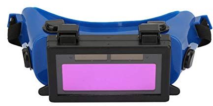 Natudeco Solar-Augenmaske mit automatischer Verdunkelung, Schweißbrille, Schweißer-Augenschutzbrille Arbeitsschutzwerkzeug für das elektrische Gasschweißen auf Baustelle(Blau)