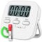 CREADY® Minuteur de cuisine avec grand écran LCD, minuteur de cuisine numérique avec alarme forte (blanc)