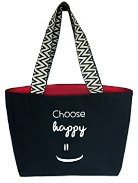 Hello-Bags. Borsa di tela premium da donna. Include cerniera esterna, tasca interna con cerniera e fodera in stoffa rossa. Confezione regalo. Colore: Écru/Nero. Misure: 50x30 cm.