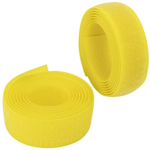 AERZETIX - C65898 - Klettband/-rolle 20 mm 1 meter - organizer/kabelbinder - band für kleidersäcke - aus polyamid und polyester - farbe: zitronengelb