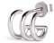 SINGULARU - Einzelner Creolen-Ohrring Trio. Sterlingsilber mit Rhodium-Beschichtung. Schmuck für Damen.