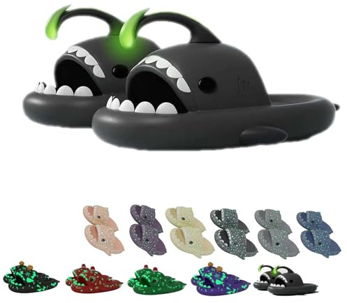 Galaxy Shark Slides Cloud Glow-in-the-Dark Pantofole Estive con Suola Spessa da Spiaggia Fluorescenti per Donna e Uomo