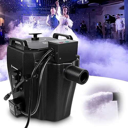 Máquina de niebla de 3500 W Máquina de niebla de hielo seco de baja altura, máquina de humo bajo con efecto de escenario de DJ con tubo, máquina de niebla de hielo seco profesional de escenario para
