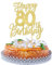 SYKYCTCY 1 Pack Happy 80th Birthday Cake Topper Gold Glitter Cheers to 80 Years Birthday Cake Pick 80 Fabulous Cake Decoration for Happy Birthday Theme Anniversary Party Supplies