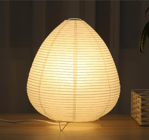 GUANSHAN Papier Laterne Tischlampe Wabi-Sabi Papier Nachtlicht Nachttischlampe Dekorative Tischleuchte Tischbeleuchtung Für Schlafzimmer, Wohnzimmer, Gastfamilie