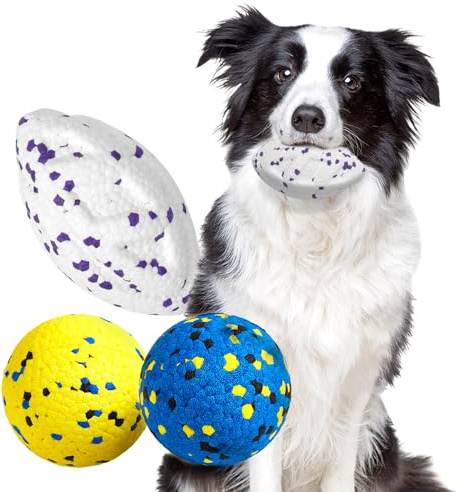 Kimee Hundebälle, verbesserter langlebiger Tennisball, 13 cm, Hundespielzeug, Tennisbälle für Aggressive Kauer, bissfester Atom-Beißbälle, Kauspielzeug für große, mittelgroße und kleine Hunde und