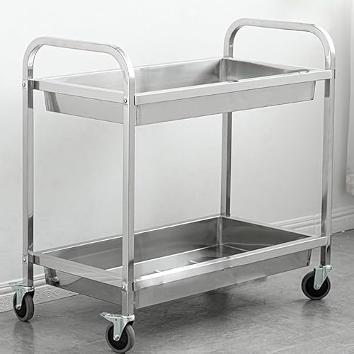 Utility cart Stainless Steel Worktable on 4 Wheels, Kitchen Food Prep Work Table,Outdoor Dining Room Bar Cart