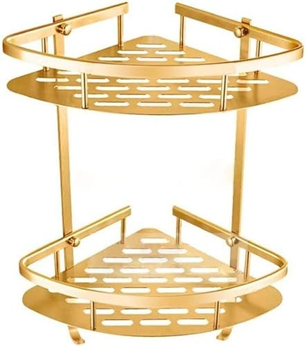 EFARMA Bathroom Shelves,Shower Shelf Organiser,Bathroom Gold Shelf Shower Caddy Space Aluminum Wall Mounted Corner Basket Shampoo Storage Etagere Salle De Bain Murale Repisa