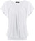 Zeagoo Damen Falten Blusen Fledermaus Ärmel Elegant Tunika Shirts Rundhals Mesh Doppellagige Oberteile Weiß M