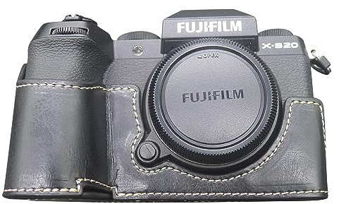 Rieibi Fuji X-S20 - Mezza custodia in pelle PU di qualità per fotocamera digitale Fujifilm XS20, custodia protettiva per Fuji XS20 X-S20, Nero , custodia per fotocamera