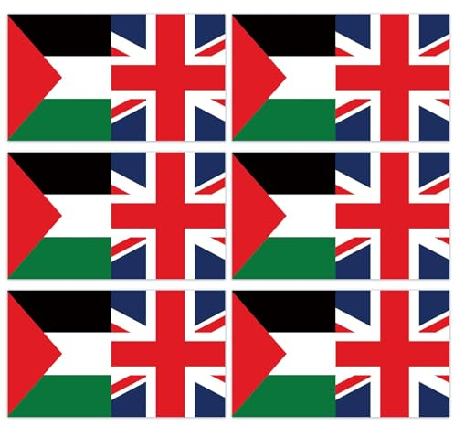 Palästina Flagge Aufkleber, 6Pcs Palästina Flagge Aufkleber, Unterstützung Palästina Auto Aufkleber Polyvinylchlorid Aufkleber für LKW