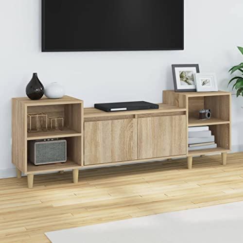 FENLAX Mueble De Televisión Mueble TV Salon Mesa para TV Modulo TV Stand 160x35x55 cm Roble Sonoma