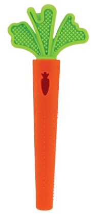 Nuby Silicone Carrot Tube Teether - Baby Teething Toy - Massaging Bristles for Sore Gums - 3+ Months - Easter Basket Stuffer
